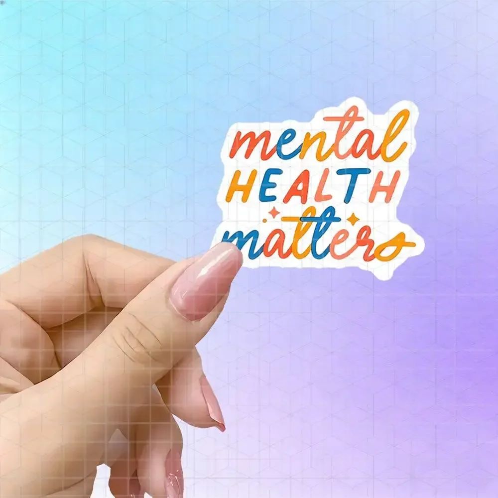 Health Wellness Journal - Mental Health Matters Orange Blue Color