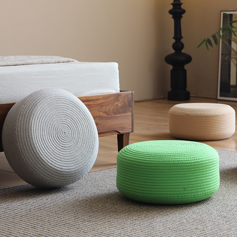 Meditation Cushion Zafu - Thick Round Floor Cushion in Solid