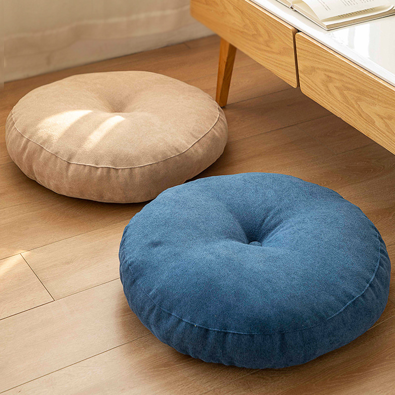 Meditation Cushion Zafu - Round Floor Seat Pillow Solid Color