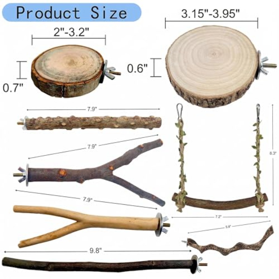 8PCS natural wood bird perches - Health & Wellness U Of T 评论和价格