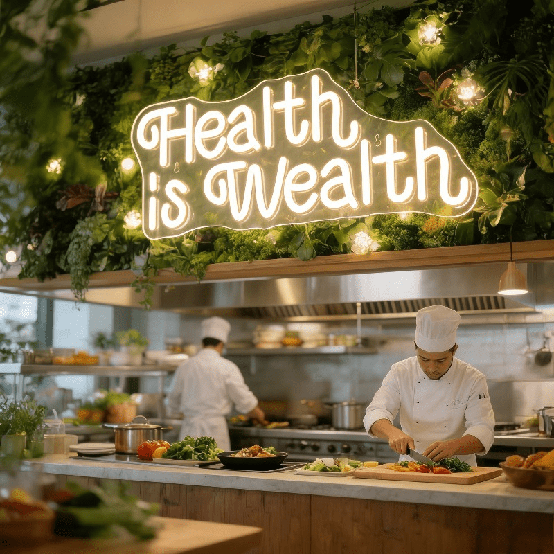 Health is Wealth Neon Sign LED - Health Wellness And Lifestyle 评论和价格